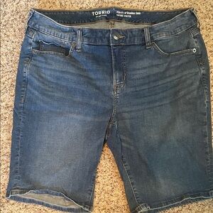 Torrid Dark Blue Denim Bermuda Shorts